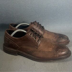 Johnston & Murphy Brown Leather Wingtip Oxford Dress Shoes Men’s Size 10